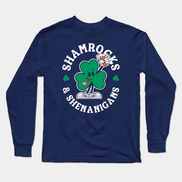 Shamrocks & Shenanigans - St Patty's Day Cartoon Irish Pride Long Sleeve T-Shirt by Nemons